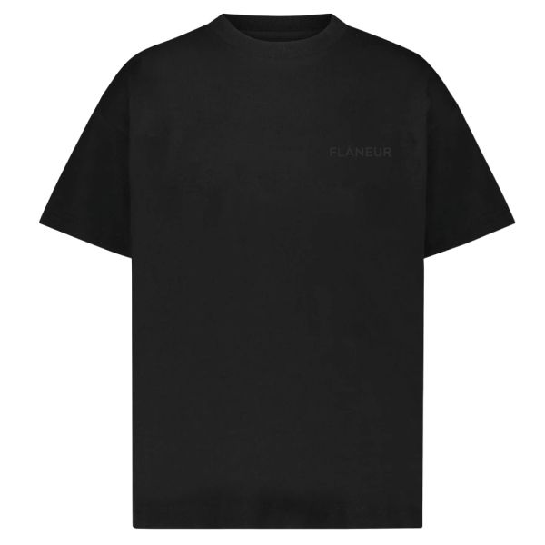 Flâneur Tonal Logo T-shirt Zwart