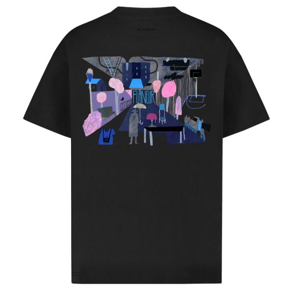 Flâneur Upside Down T-shirt Zwart