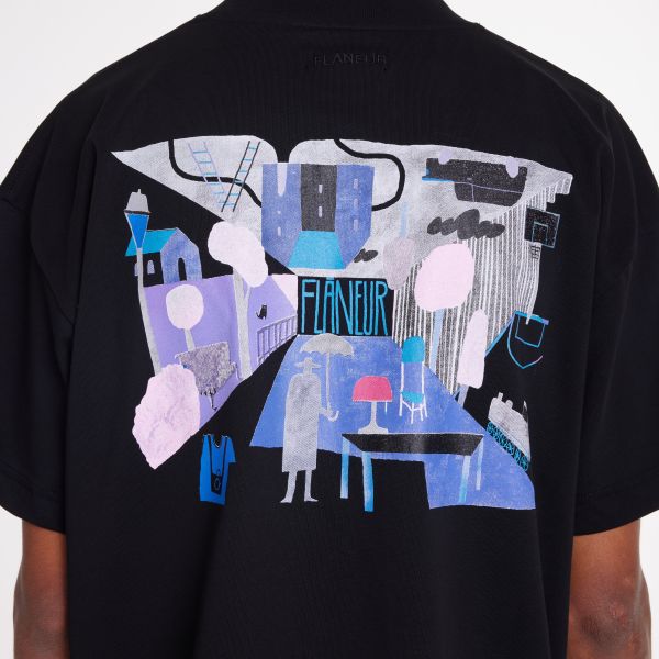 Flâneur Upside Down T-shirt Zwart