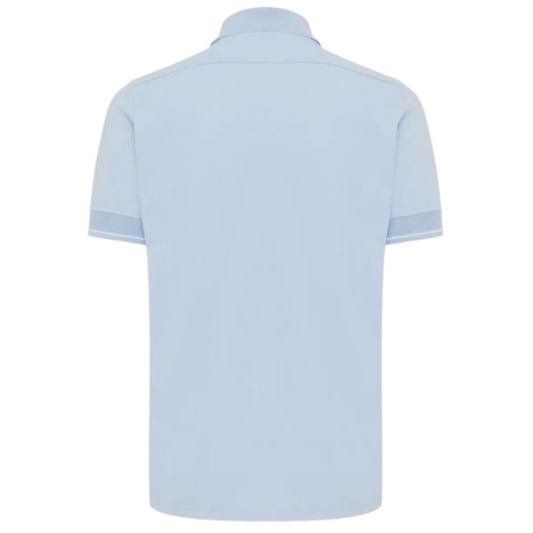 Genti 3 Buttons Polo Licht Blauw