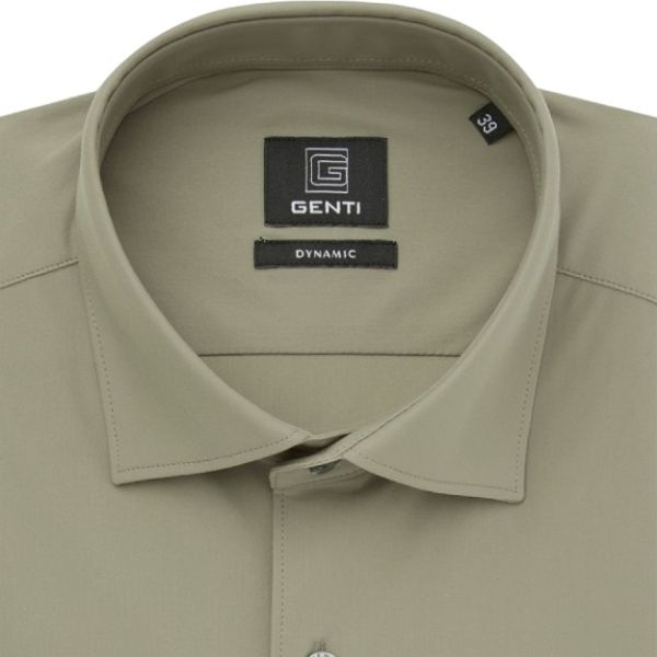 Genti Fresno Skin Fit Overhemd Licht Groen