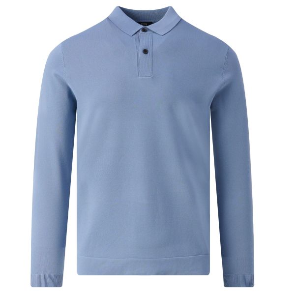 Genti Longsleeve Polo Blauw