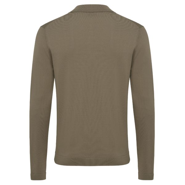 Genti No Buttons Longsleeve Polo Bruin