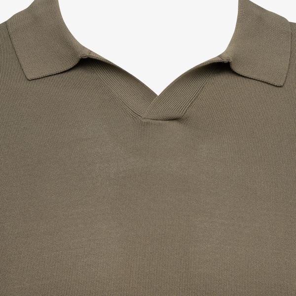 Genti No Buttons Longsleeve Polo Bruin