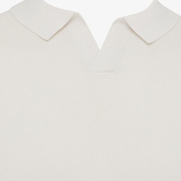 Genti No Buttons Stitch Polo Off White