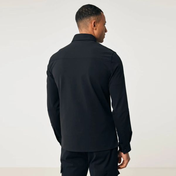 Genti Oaks Zip Overshirt Zwart