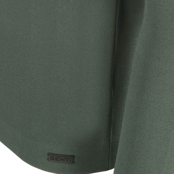 Genti Round Pocket Sweater Donker Groen