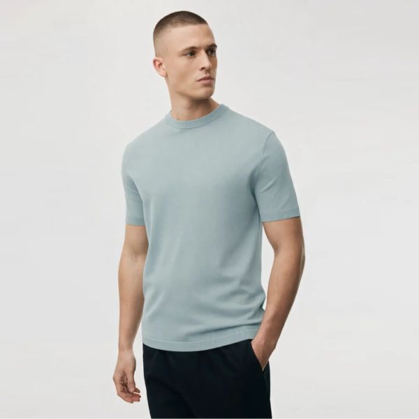 Genti Round T-shirt Licht Blauw
