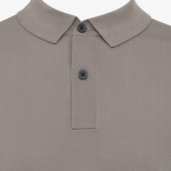 Genti Slim Button Polo Bruin