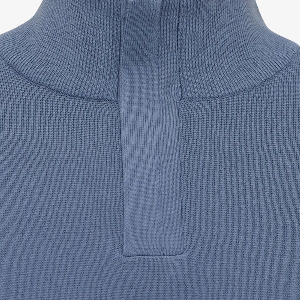 Genti Turtle Zip Sweater Donker Blauw