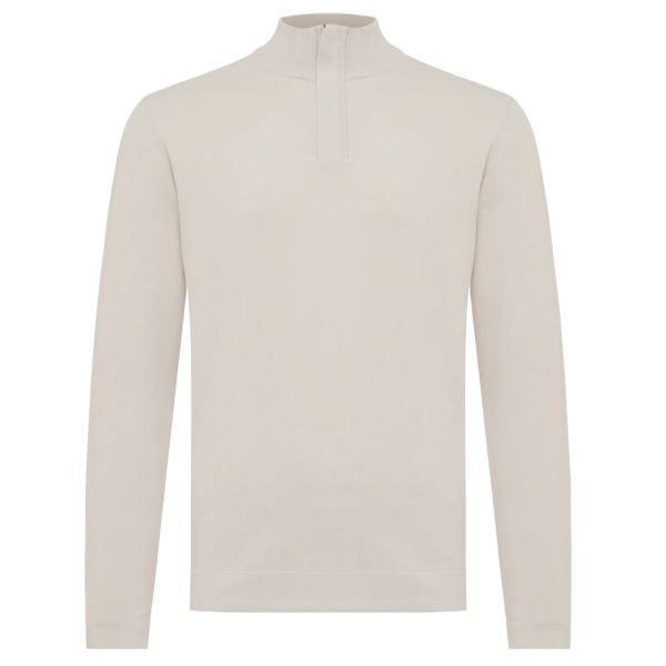 Genti Turtle Zip Sweater Beige