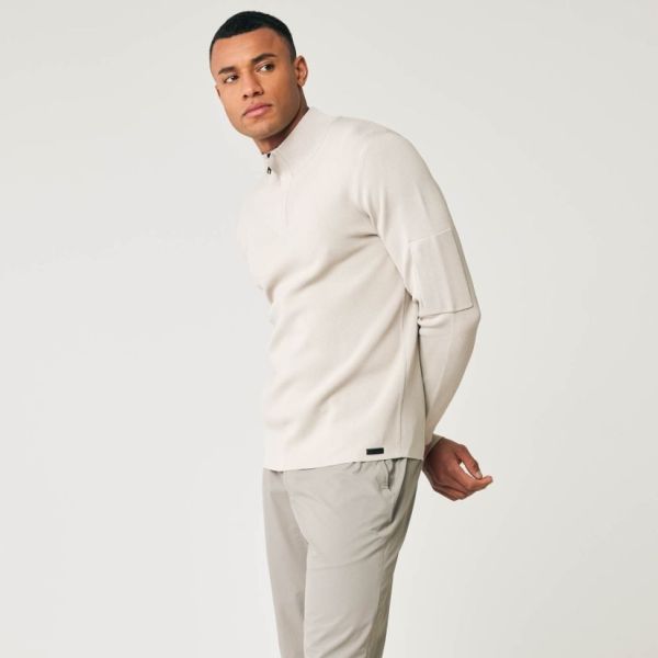 Genti Turtle Zip Sweater Beige