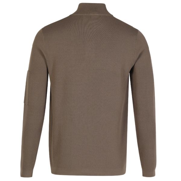 Genti Turtle Zip Sweater Bruin