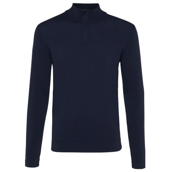 Genti Turtle Zip Sweater Navy