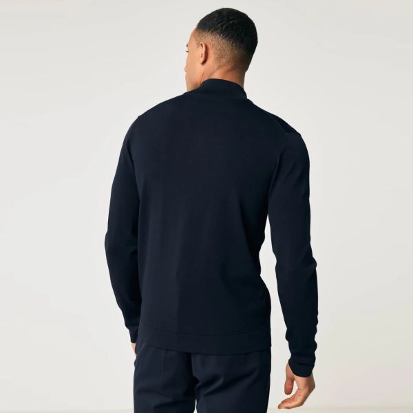 Genti Turtle Zip Sweater Navy