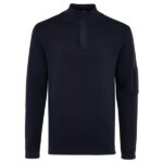 Genti Turtle Zip Sweater Navy
