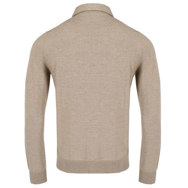 Gran Sasso Knitted Longsleeve Polo Beige