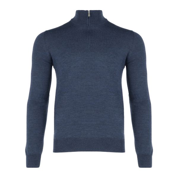 gran sasso knitwear half zip sweater donker blauw