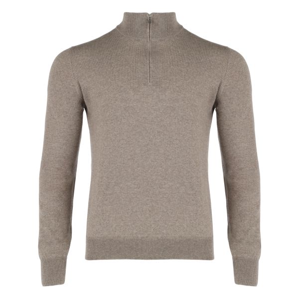 gran sasso knitwear half zip sweater zand