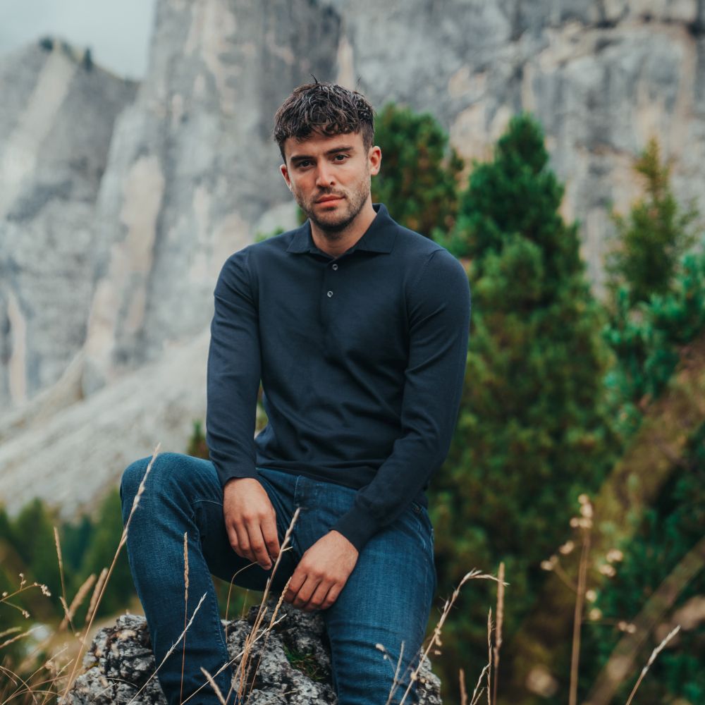 Gran Sasso Knitwear Polo Navy