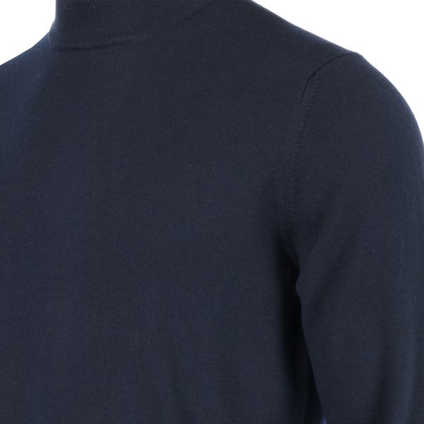 Gran Sasso Mock Neck Sweater Navy