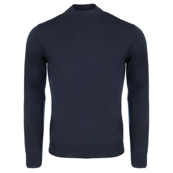 Gran Sasso Mock Neck Sweater Navy