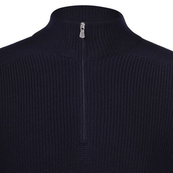 Gran Sasso Quarter Zip Sweater Navy
