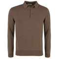 Gran Sasso Tennis Longsleeve Polo Bruin