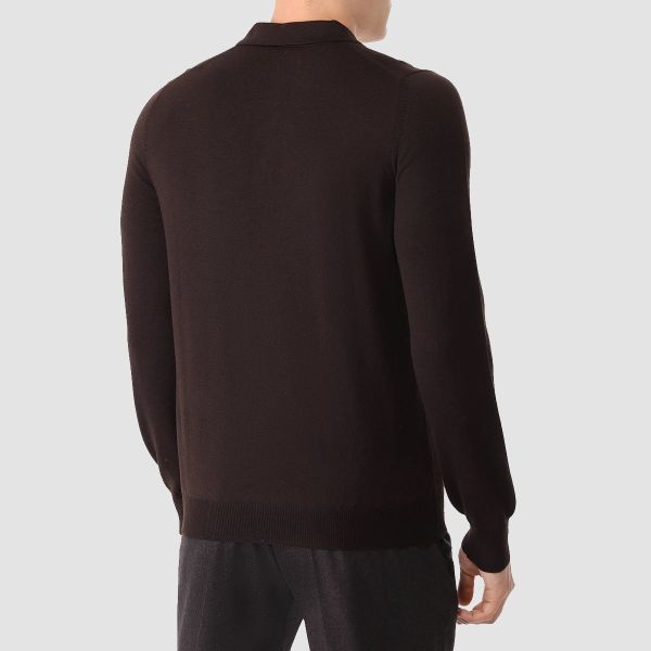 Gran Sasso Tennis Polo Sweater Bruin