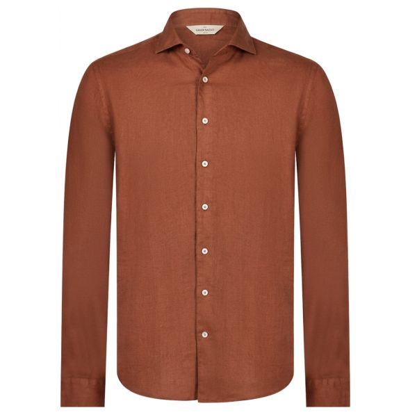 Gran Sasso Vintage Linen Overhemd Bruin