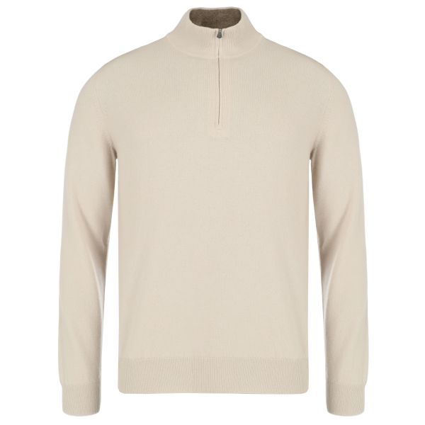 Gran Sasso Zip Mock Sweater Beige
