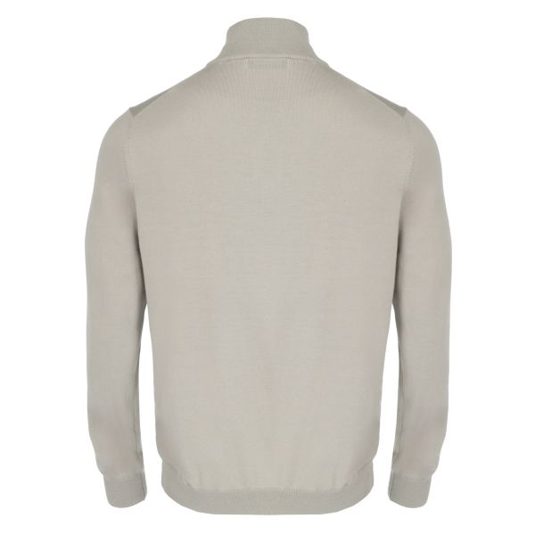 Gran Sasso Zip Mock Sweater Licht Grijs