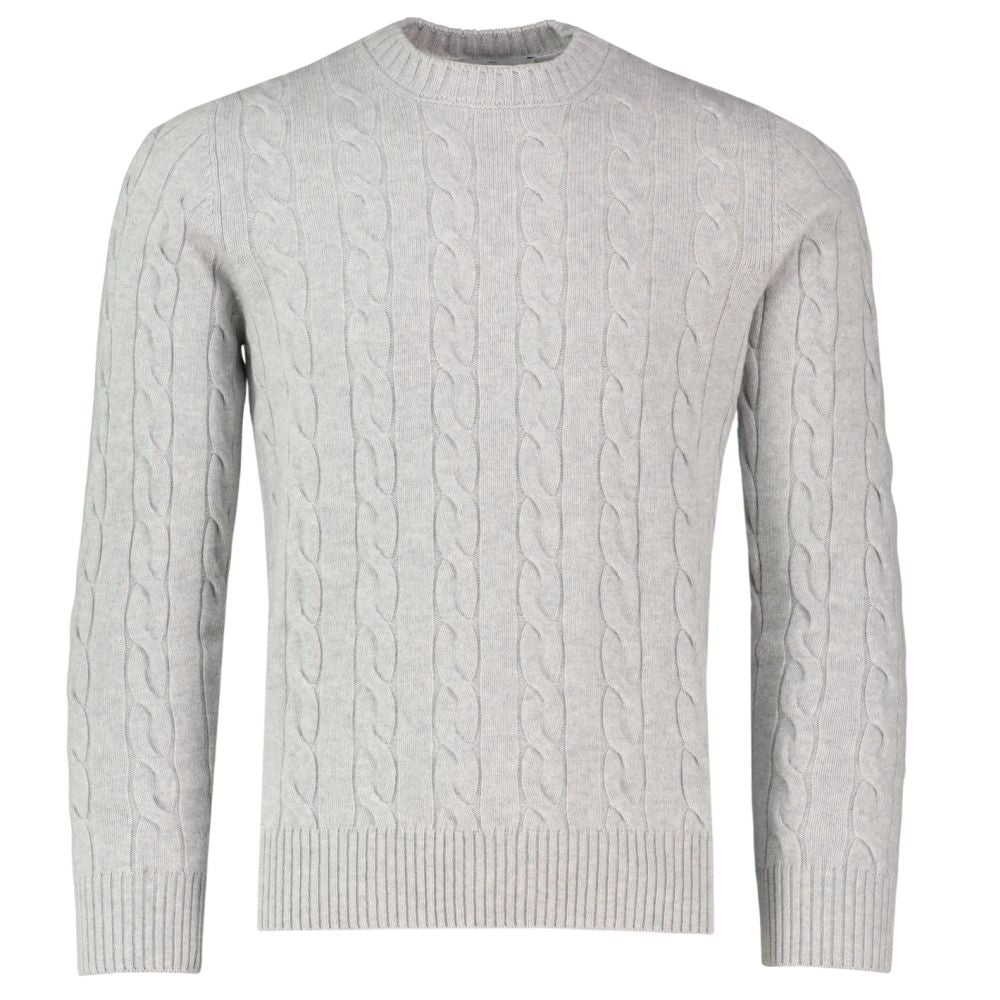 Gran Sasso Knit Cable Sweater Grijs