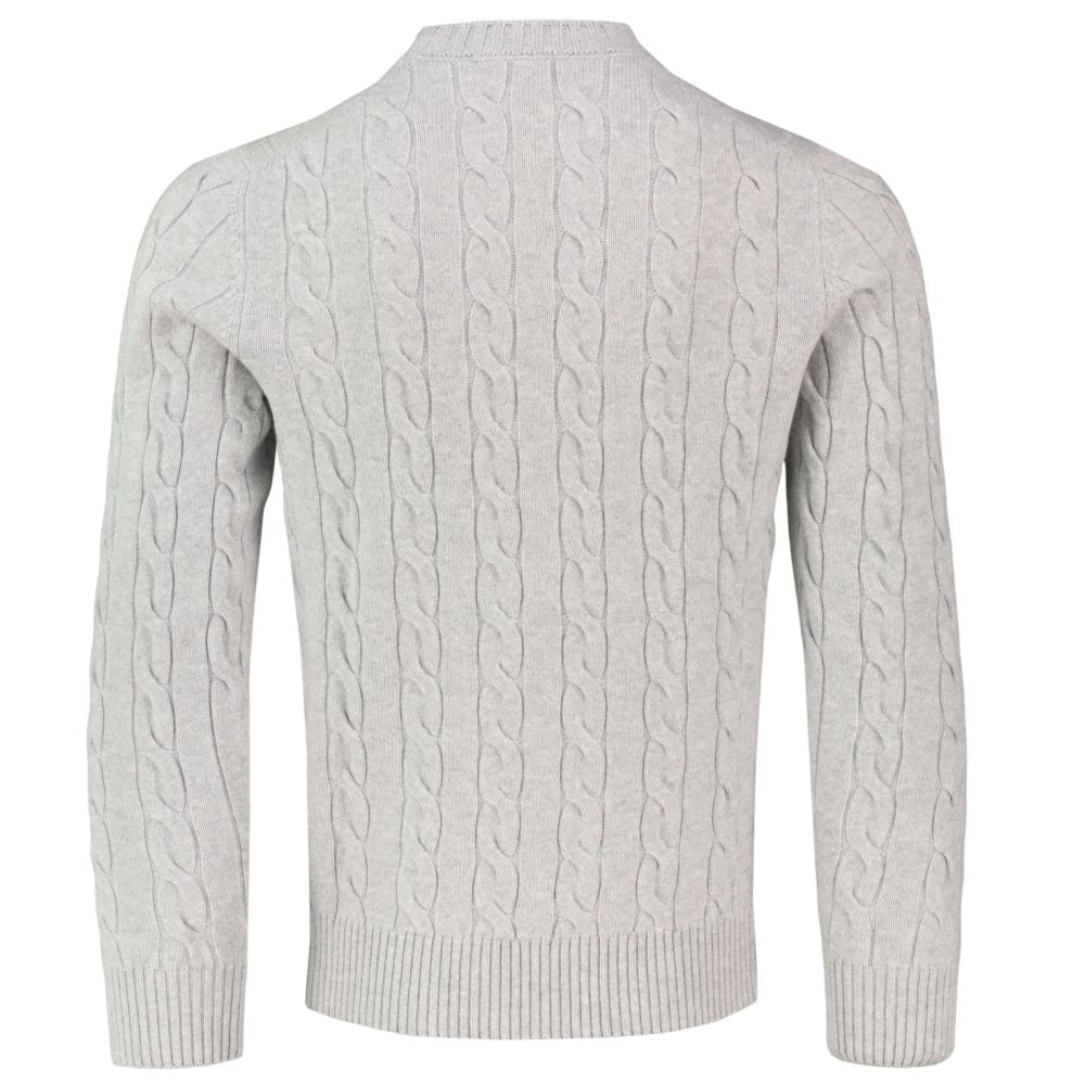 Gran Sasso Knit Cable Sweater Grijs