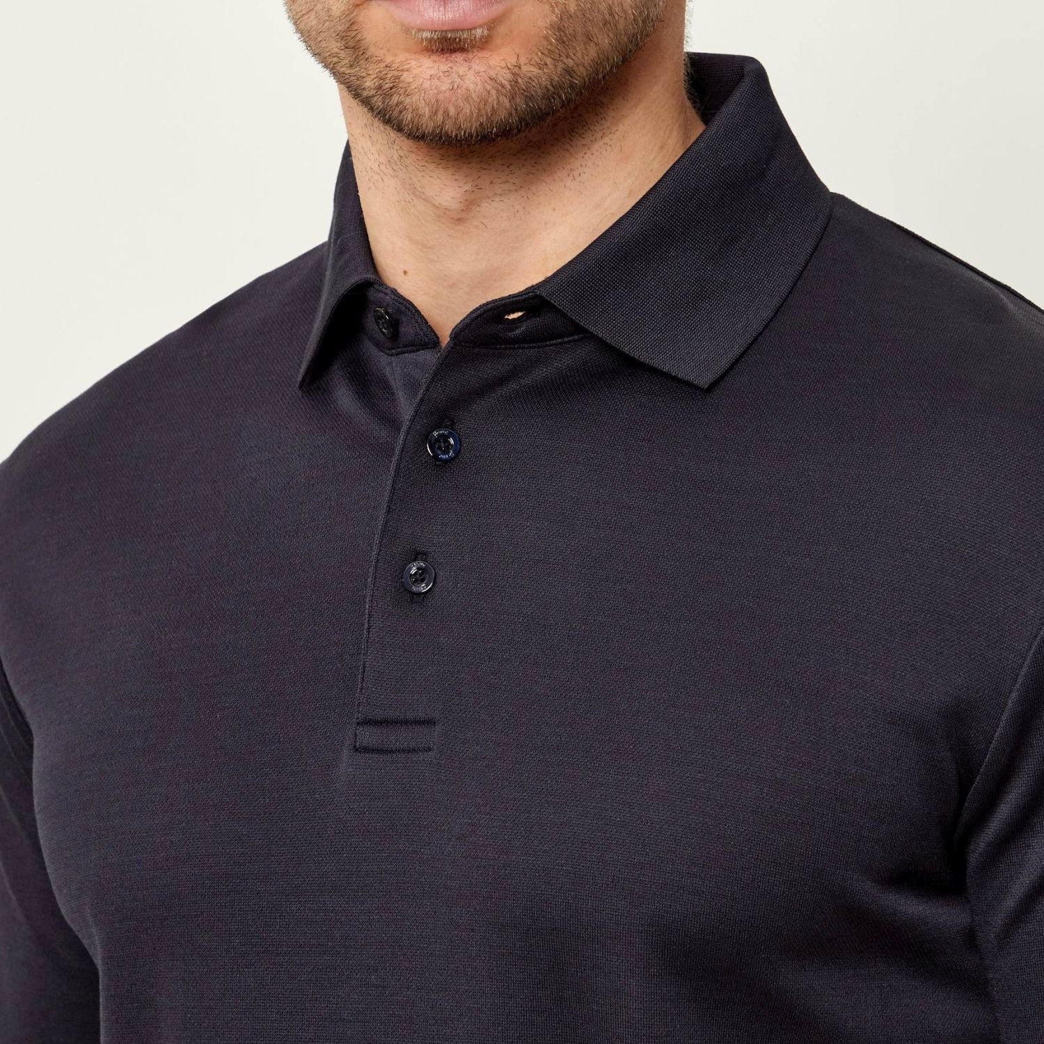 Herno Knit Effect Polo Donker Blauw