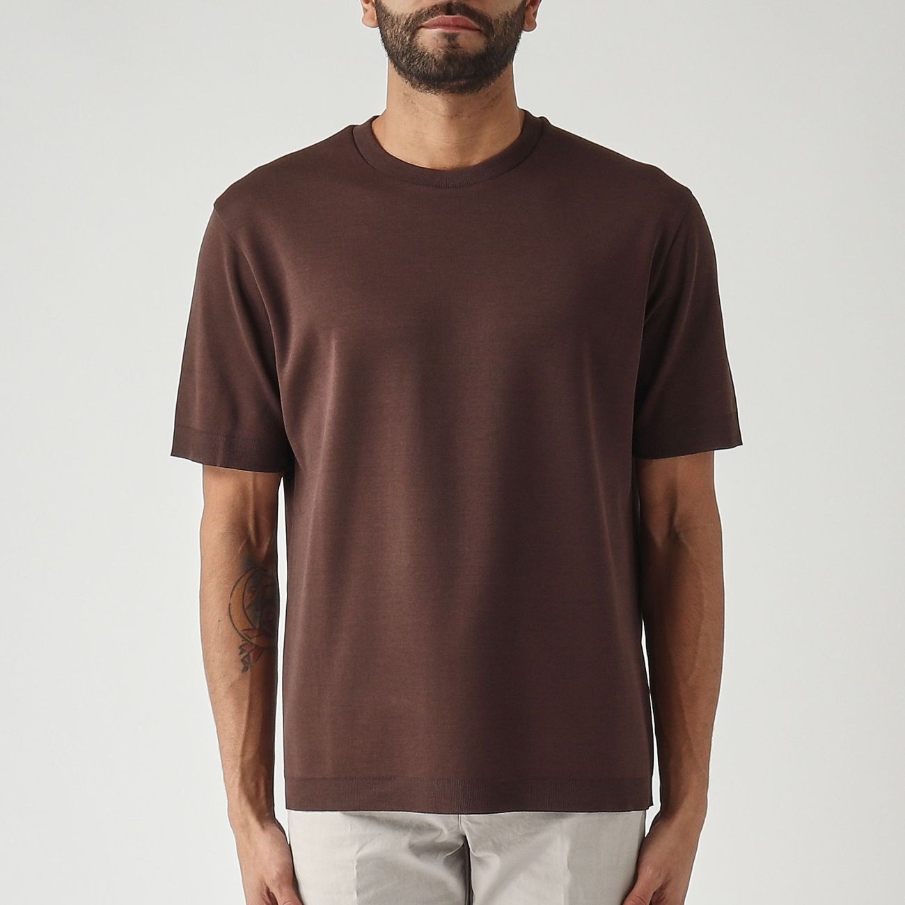 Herno Knit Effect T-shirt Bruin