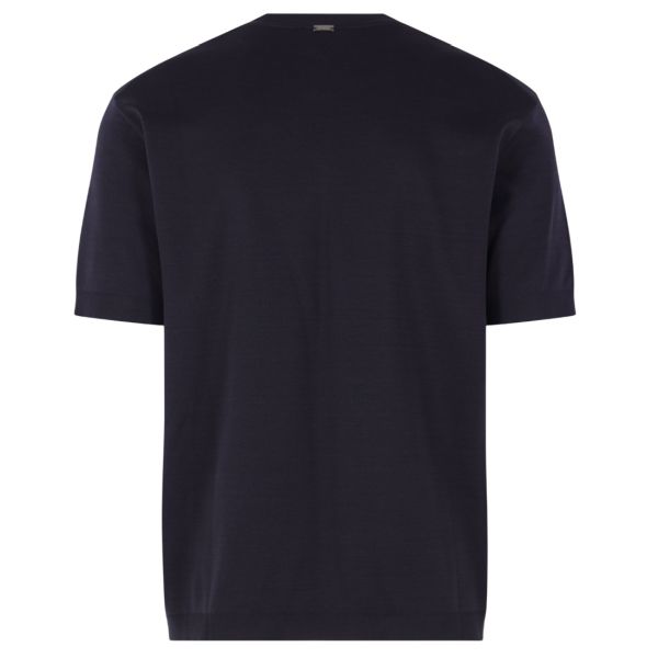 Herno Knit Effect T-shirt Donker Blauw