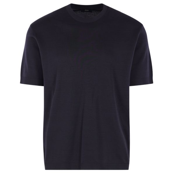 Herno Knit Effect T-shirt Donker Blauw