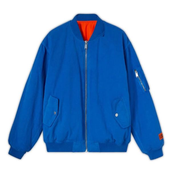 heron preston canvas bomber jas blauw