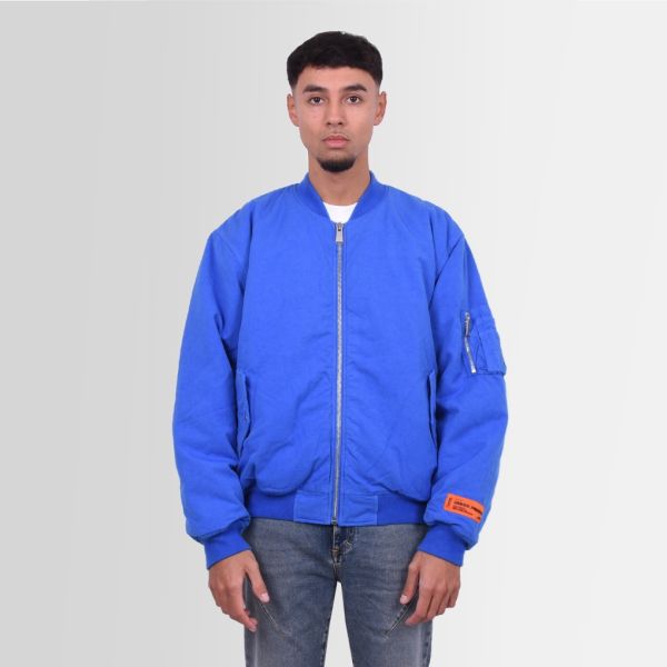 heron preston canvas bomber jas blauw