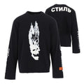 heron preston flaming skull longsleeve t-shirt zwart