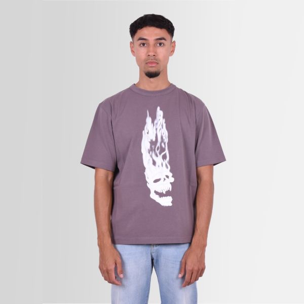 heron preston flaming skull t-shirt grijs
