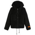heron preston fleece hooded jas zwart