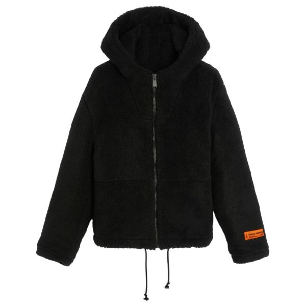 heron preston fleece hooded jas zwart