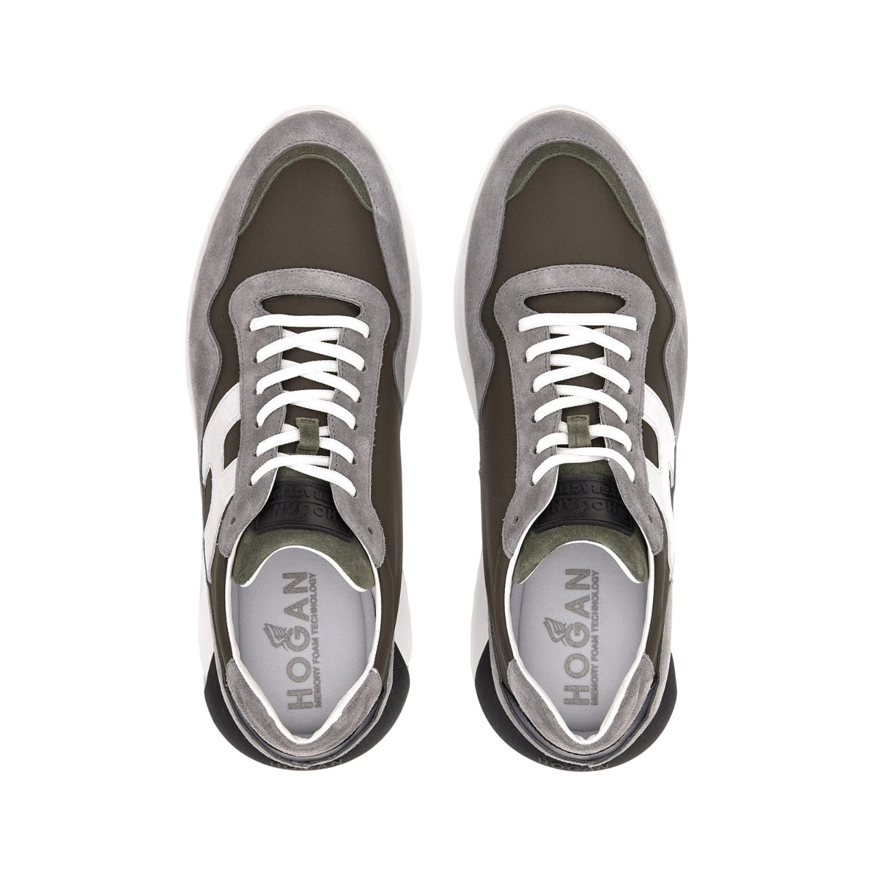 hogan interactive sneaker grijs groen wit