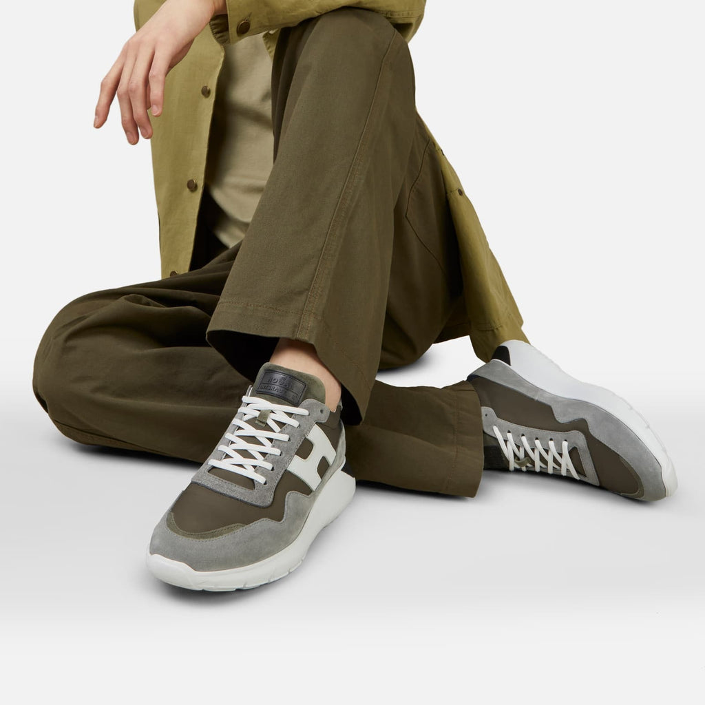 hogan interactive sneaker grijs groen wit