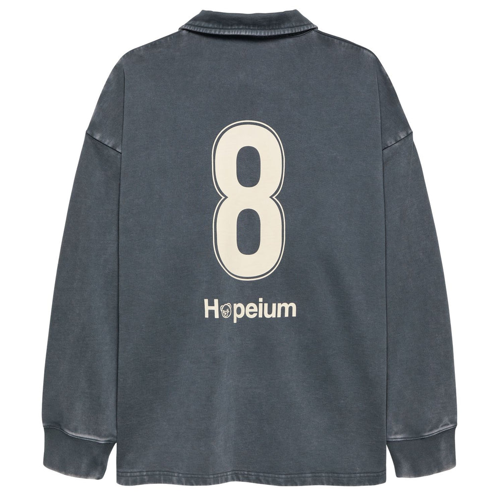 Hopeium Football Gandhi Longsleeve Polo Antraciet