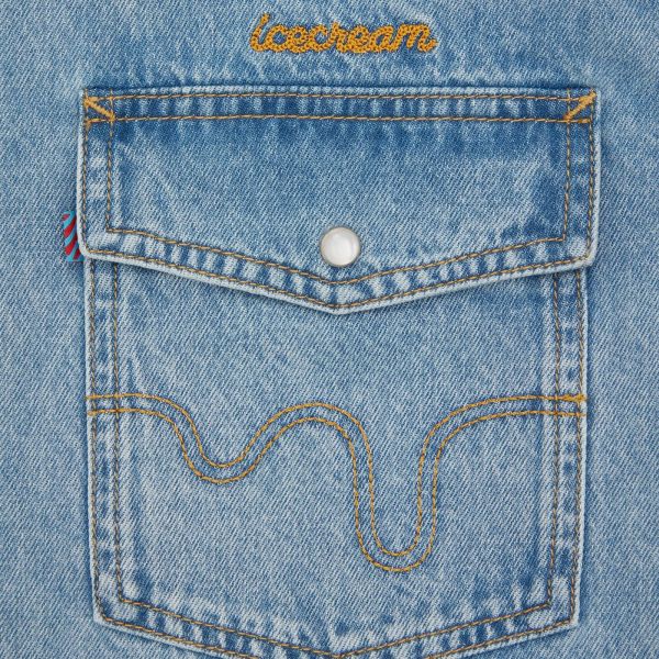 Icecream Chainstitch Light Wash Spijkerjas Licht Blauw