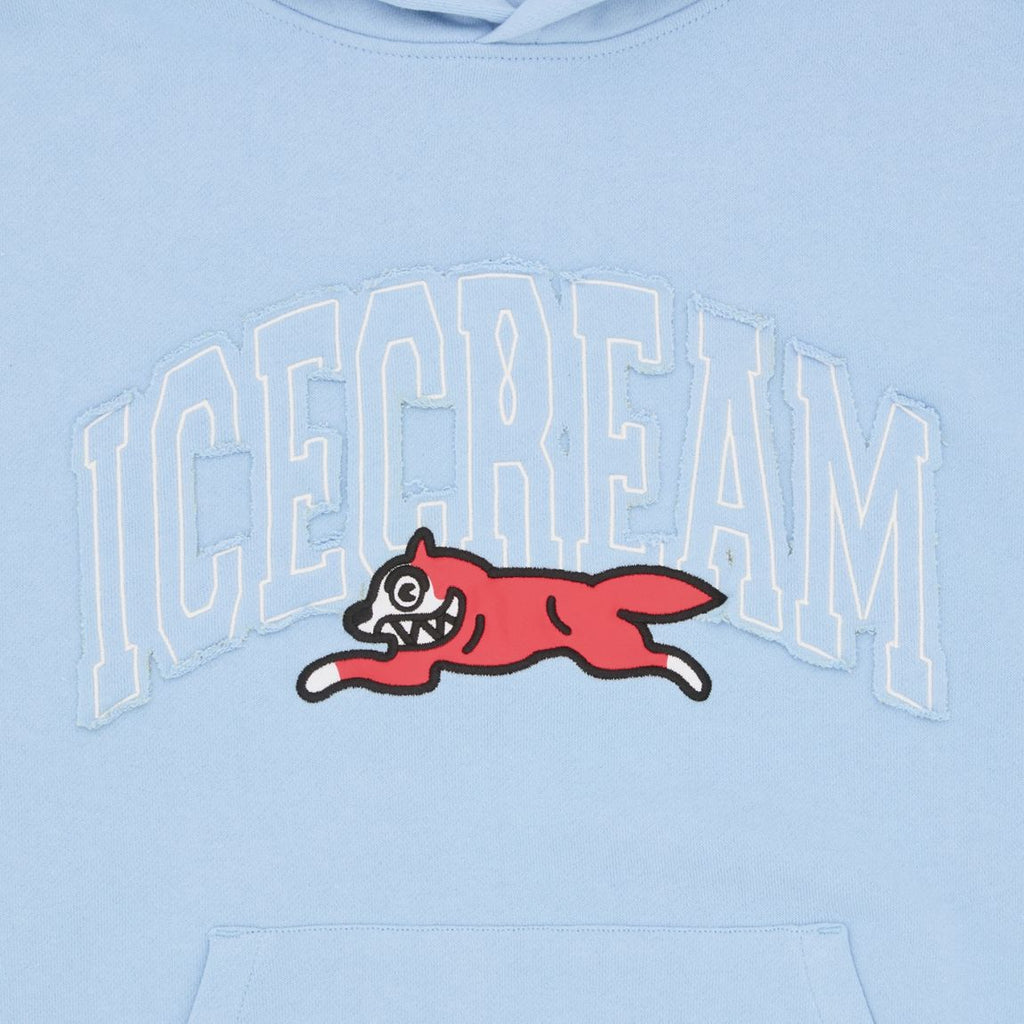 Icecream College Applique Running Dog Hoodie Licht Blauw