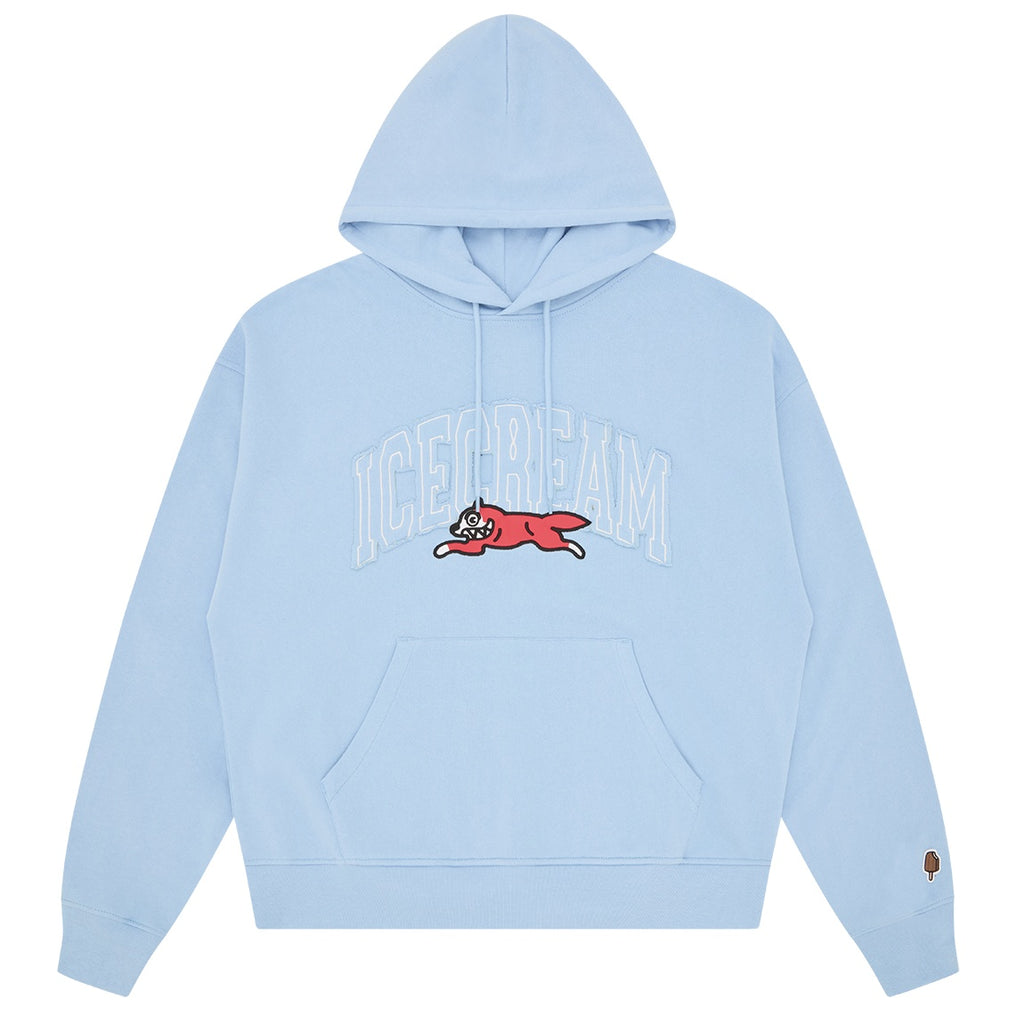 Icecream College Applique Running Dog Hoodie Licht Blauw